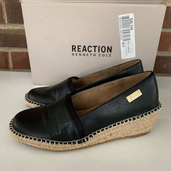 Kenneth Cole Reaction CLO A-LINE WEDGE Black leather size 8 - Picture 5 of 5